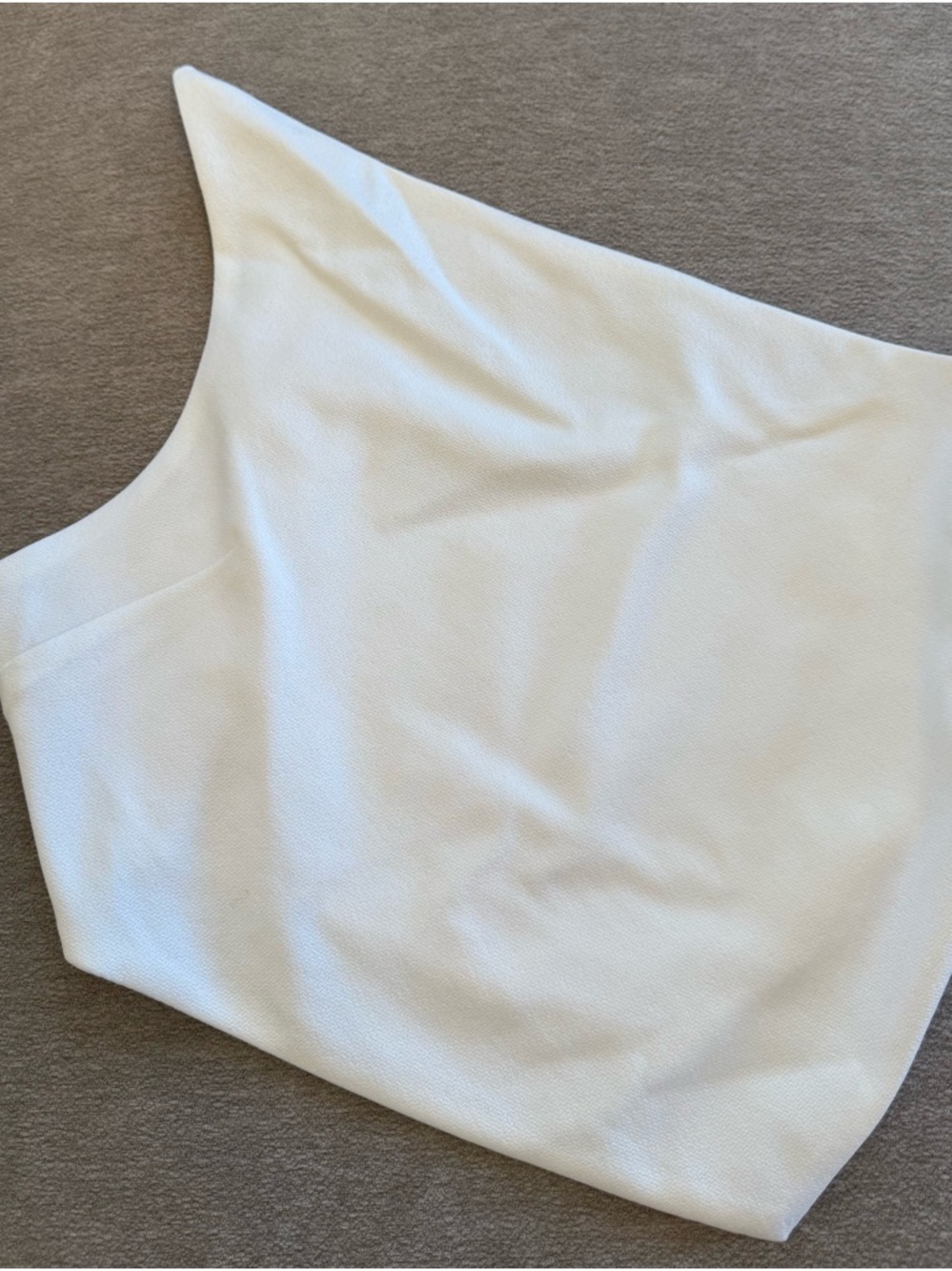 ZARA Asymmetrical One-Shoulder White Top